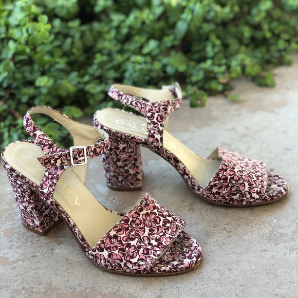 Ouigal Shoes - Ouigal Anthropologie Floral Block Heel Sandals